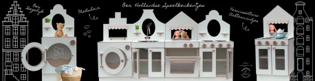 30 Set Noud open Wasmachine met mand & Fornuis beer en konijn  Oer Hollandse speelkeukentjes Tangara kinderopvang inrichting